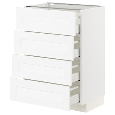 METOD / MAXIMERA Base cabinet with 4 drawers, white Enköping/white wood effect, 60x41x80 cm