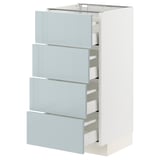 METOD / MAXIMERA Base cabinet with 4 drawers, white/Kallarp light grey-blue, 40x41x80 cm