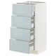 METOD / MAXIMERA Base cabinet with 4 drawers, white/Kallarp light grey-blue, 40x41x80 cm