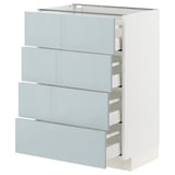METOD / MAXIMERA Base cabinet with 4 drawers, white/Kallarp light grey-blue, 60x41x80 cm