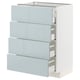 METOD / MAXIMERA Base cabinet with 4 drawers, white/Kallarp light grey-blue, 60x41x80 cm