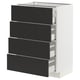 METOD / MAXIMERA Base cabinet with 4 drawers, white/Nickebo matt anthracite, 60x41x80 cm