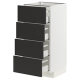 METOD / MAXIMERA Base cabinet with 4 drawers, white/Nickebo matt anthracite, 40x41x80 cm