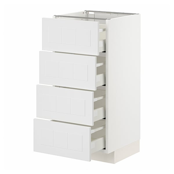 METOD / MAXIMERA Base cabinet with 4 drawers, white/Stensund white, 40x41x80 cm