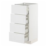METOD / MAXIMERA Base cabinet with 4 drawers, white/Stensund white, 40x41x80 cm