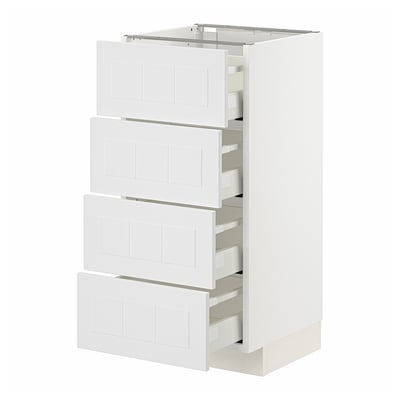 METOD / MAXIMERA Base cabinet with 4 drawers, white/Stensund white, 40x41x80 cm