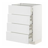 METOD / MAXIMERA Base cabinet with 4 drawers, white/Stensund white, 60x41x80 cm