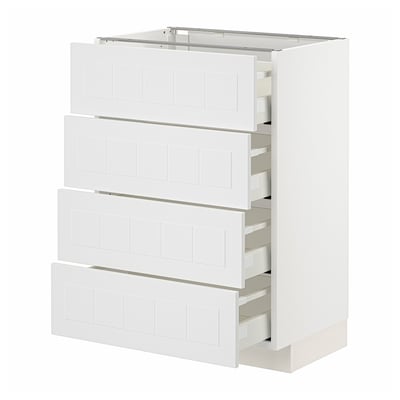 METOD / MAXIMERA Base cabinet with 4 drawers, white/Stensund white, 60x41x80 cm