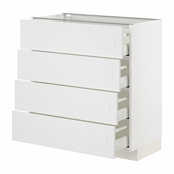 METOD / MAXIMERA Base cabinet with 4 drawers, white/Stensund white, 80x41x80 cm