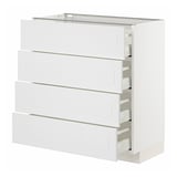 METOD / MAXIMERA Base cabinet with 4 drawers, white/Stensund white, 80x41x80 cm