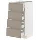 METOD / MAXIMERA Base cabinet with 4 drawers, white/Upplöv matt dark beige, 40x41x80 cm