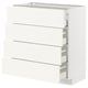 METOD / MAXIMERA Base cabinet with 4 drawers, white/Vallstena white, 80x41x80 cm