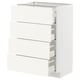 METOD / MAXIMERA Base cabinet with 4 drawers, white/Vallstena white, 60x41x80 cm