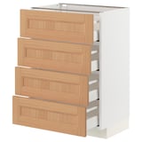 METOD / MAXIMERA Base cabinet with 4 drawers, white/Vedhamn oak, 60x41x80 cm