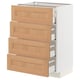 METOD / MAXIMERA Base cabinet with 4 drawers, white/Vedhamn oak, 60x41x80 cm
