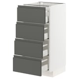 METOD / MAXIMERA Base cabinet with 4 drawers, white/Voxtorp dark grey, 40x41x80 cm