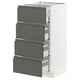 METOD / MAXIMERA Base cabinet with 4 drawers, white/Voxtorp dark grey, 40x41x80 cm