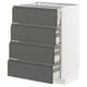 METOD / MAXIMERA Base cabinet with 4 drawers, white/Voxtorp dark grey, 60x41x80 cm