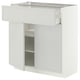 METOD / MAXIMERA Base cabinet with drawer/2 doors, white/Aspudden light grey, 80x41x80 cm