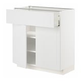 METOD / MAXIMERA Base cabinet with drawer/2 doors, white/Stensund white, 80x41x80 cm
