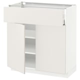 METOD / MAXIMERA Base cabinet with drawer/2 doors, white/Veddinge white, 80x41x80 cm