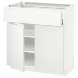 METOD / MAXIMERA Base cabinet with drawer/2 doors, white/Voxtorp matt white, 80x41x80 cm