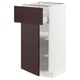 METOD / MAXIMERA Base cabinet with drawer/door, white Askersund/dark brown ash effect, 40x41x80 cm