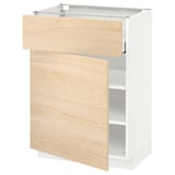METOD / MAXIMERA Base cabinet with drawer/door, white/Askersund light ash effect, 60x41x80 cm