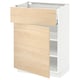 METOD / MAXIMERA Base cabinet with drawer/door, white/Askersund light ash effect, 60x41x80 cm