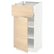 METOD / MAXIMERA Base cabinet with drawer/door, white/Askersund light ash effect, 40x41x80 cm