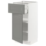 METOD / MAXIMERA Base cabinet with drawer/door, white/Bodbyn grey, 40x41x80 cm