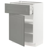 METOD / MAXIMERA Base cabinet with drawer/door, white/Bodbyn grey, 60x41x80 cm