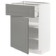 METOD / MAXIMERA Base cabinet with drawer/door, white/Bodbyn grey, 60x41x80 cm