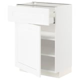 METOD / MAXIMERA Base cabinet with drawer/door, white Enköping/white wood effect, 60x41x80 cm