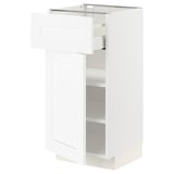 METOD / MAXIMERA Base cabinet with drawer/door, white Enköping/white wood effect, 40x41x80 cm