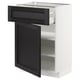 METOD / MAXIMERA Base cabinet with drawer/door, white/Lerhyttan black stained, 60x41x80 cm