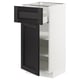 METOD / MAXIMERA Base cabinet with drawer/door, white/Lerhyttan black stained, 40x41x80 cm