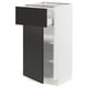 METOD / MAXIMERA Base cabinet with drawer/door, white/Nickebo matt anthracite, 40x41x80 cm