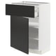 METOD / MAXIMERA Base cabinet with drawer/door, white/Nickebo matt anthracite, 60x41x80 cm
