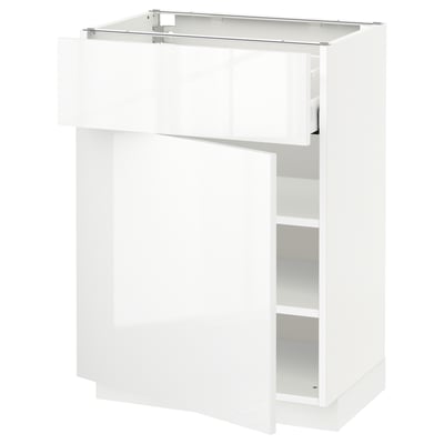 METOD / MAXIMERA Base cabinet with drawer/door, white/Ringhult white, 60x41x80 cm