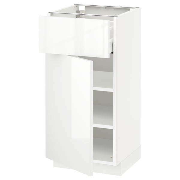 METOD / MAXIMERA Base cabinet with drawer/door, white/Ringhult white, 40x41x80 cm