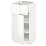 METOD / MAXIMERA Base cabinet with drawer/door, white/Ringhult white, 40x41x80 cm