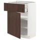 METOD / MAXIMERA Base cabinet with drawer/door, white/Sinarp brown, 60x41x80 cm
