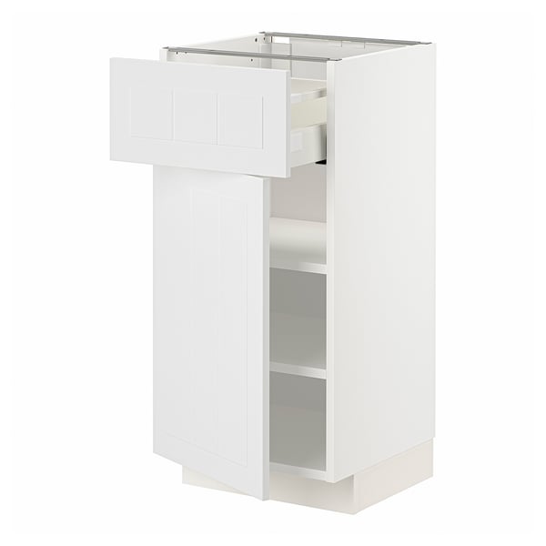 METOD / MAXIMERA Base cabinet with drawer/door, white/Stensund white, 40x41x80 cm