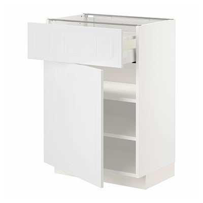 METOD / MAXIMERA Base cabinet with drawer/door, white/Stensund white, 60x41x80 cm