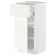 METOD / MAXIMERA Base cabinet with drawer/door, white/Vallstena white, 40x41x80 cm