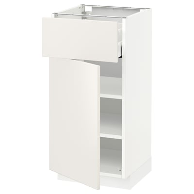 METOD / MAXIMERA Base cabinet with drawer/door, white/Veddinge white, 40x41x80 cm