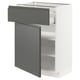 Option: METOD / MAXIMERA Base cabinet with drawer/door, white/Voxtorp dark grey, 60x41x80 cm