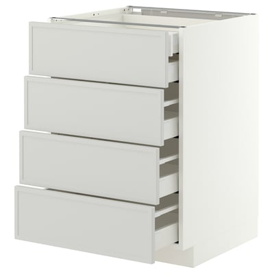 METOD / MAXIMERA Base cb 4 frnts/2 low/3 md drwrs, white/Aspudden light grey, 60x60x80 cm