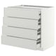 METOD / MAXIMERA Base cb 4 frnts/2 low/3 md drwrs, white/Aspudden light grey, 90x60x80 cm